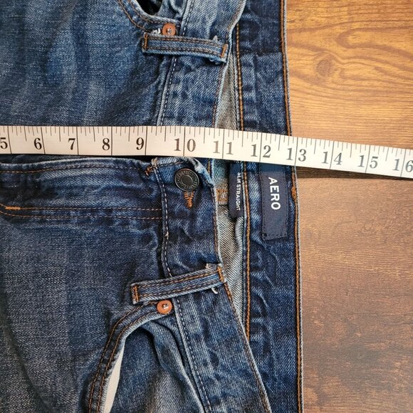 Aeropostale Jeans Mens 32x34 Slim Straight Ripped Medium Light Wash - Picture 8 of 10